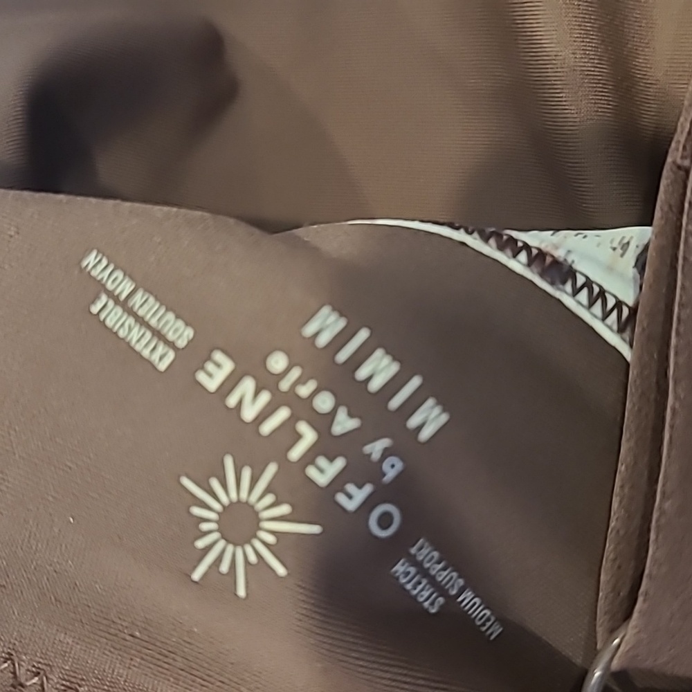 AE Offline Shine Strappy Back Swim Brown Cream Med. - Picture 5 of 7